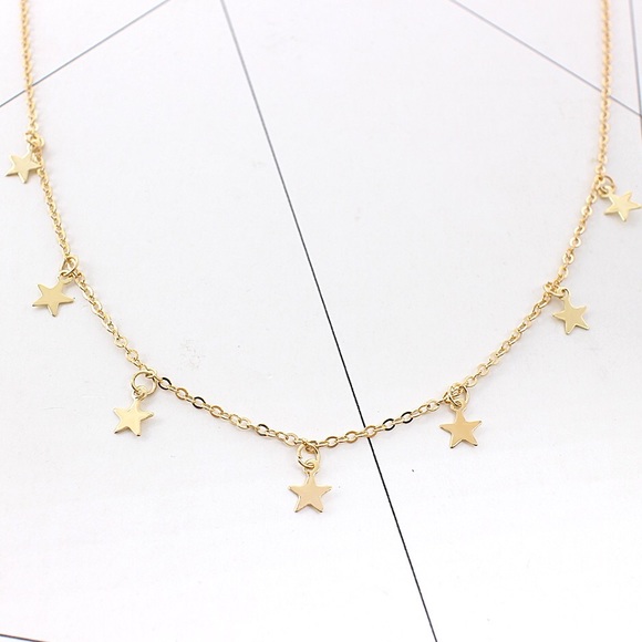 Gold and Silver Star Choker Necklace - Picture 5 of 7